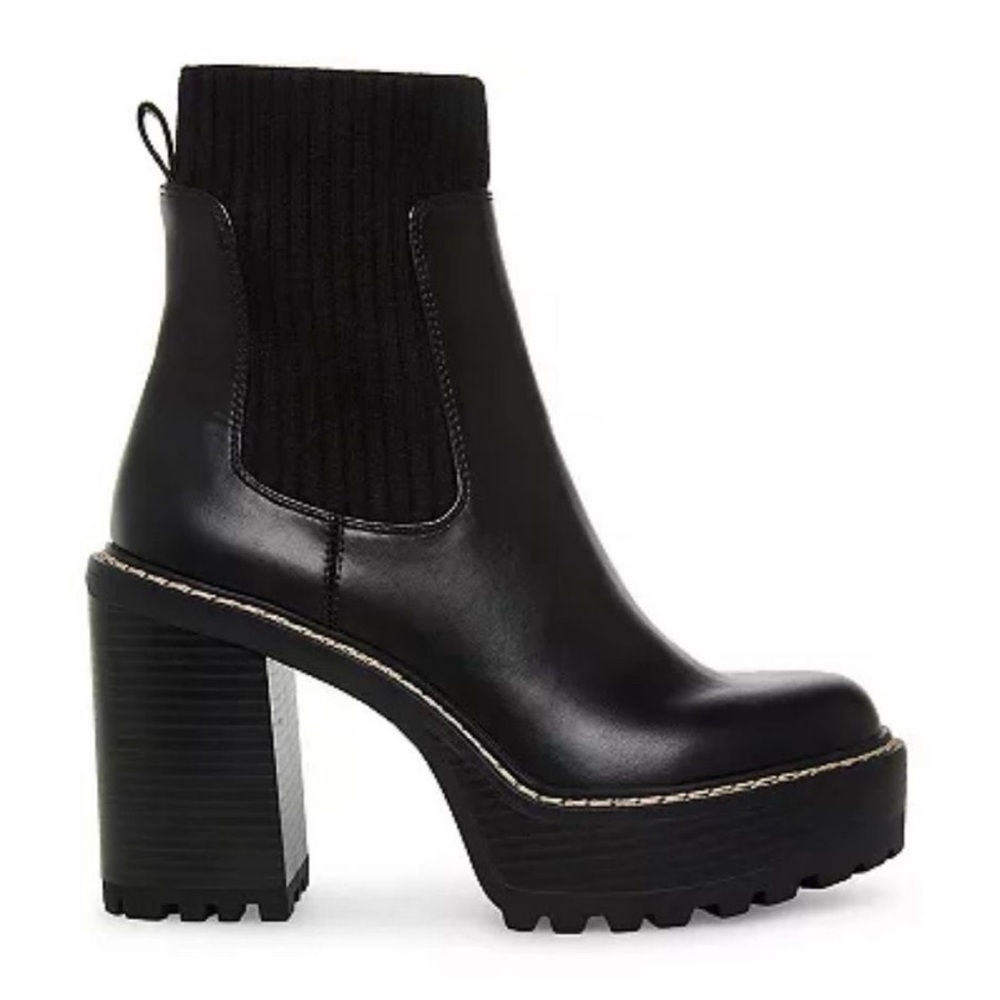 NWOB Madden Girl Kayden Women's Stacked Heel Boots - Black - Sz 10